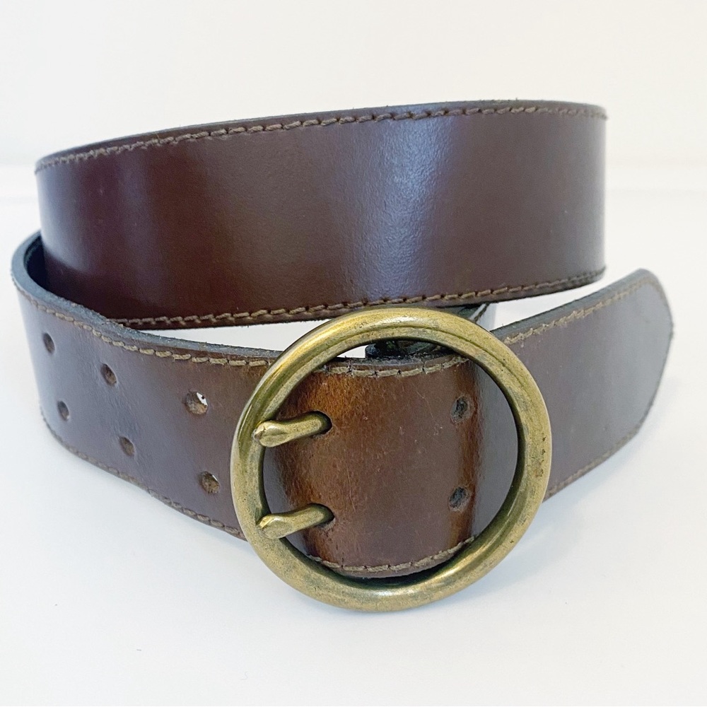 Brown Leather Two Prong Belt